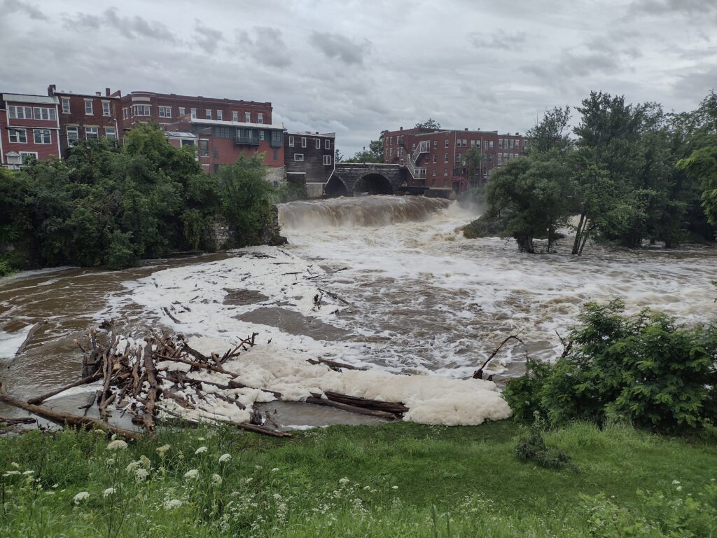 Otter Creek Falls Middlebury Vermont High Water Summer 2023