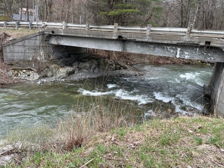 The route 140 bridge over the Upper Poultney river East of the town of East Poultney